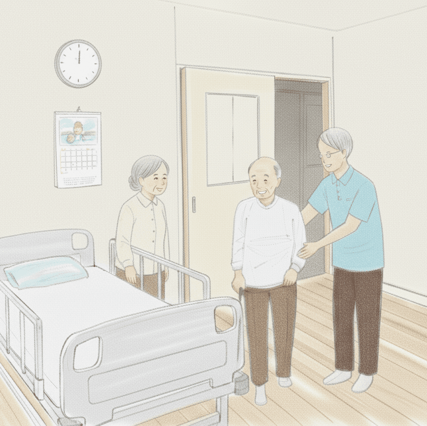 家屋調査の様子:玄関・浴室・キッチン・寝室での計測